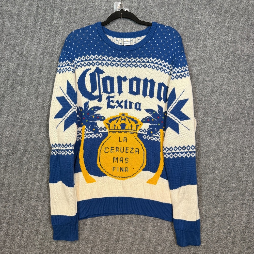 Corona Extra Beer Ugly Christmas Sweater  Womens XL Logo Vintage Xmas‎ Holidays